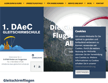Tablet Screenshot of erste-daec-gleitschirm-schule.de